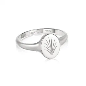 Palm Leaf Signet Sterling Silver Ring WR02_SLV