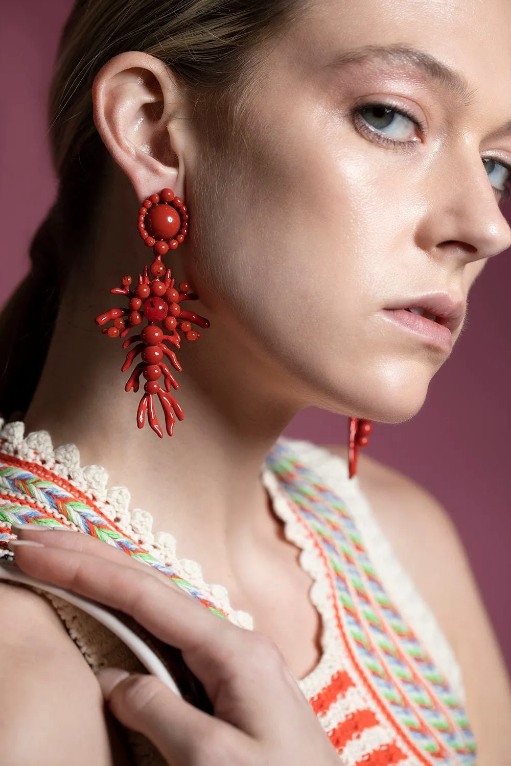 Panarea Earrings - Coral
