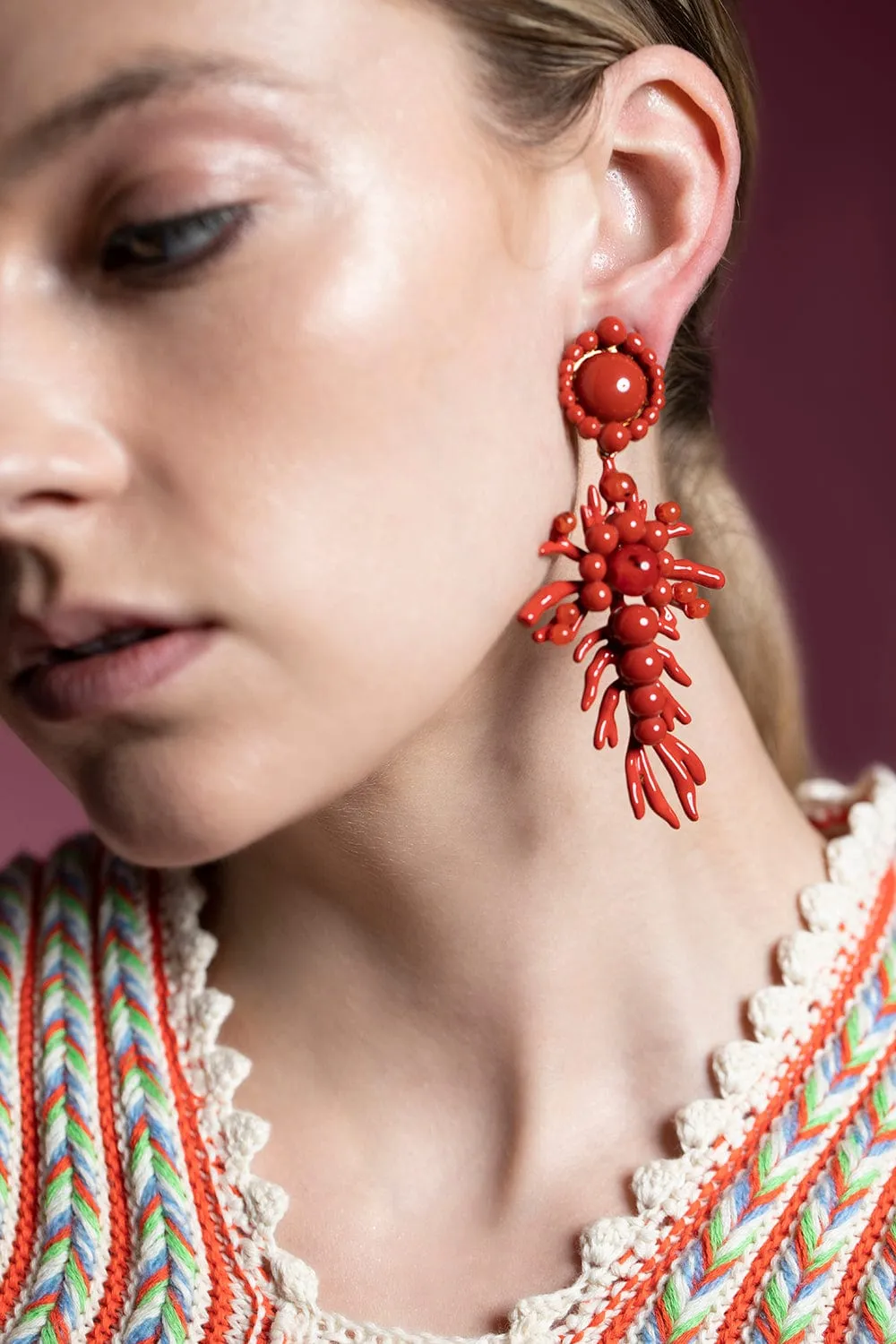 Panarea Earrings - Coral