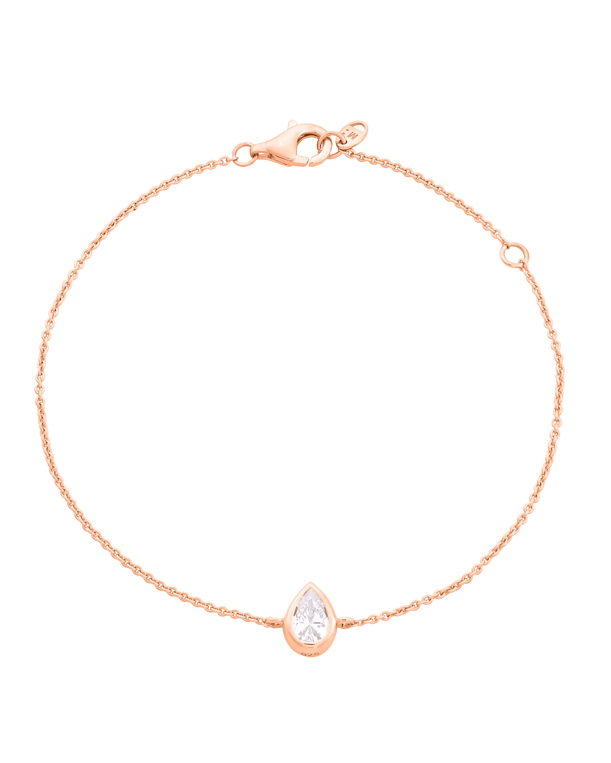 Pear Solitaire Diamond Bracelet - 14K Rose Gold
