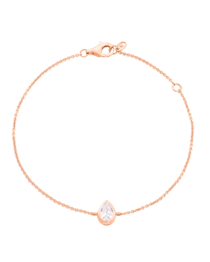 Pear Solitaire Diamond Bracelet - 14K Rose Gold