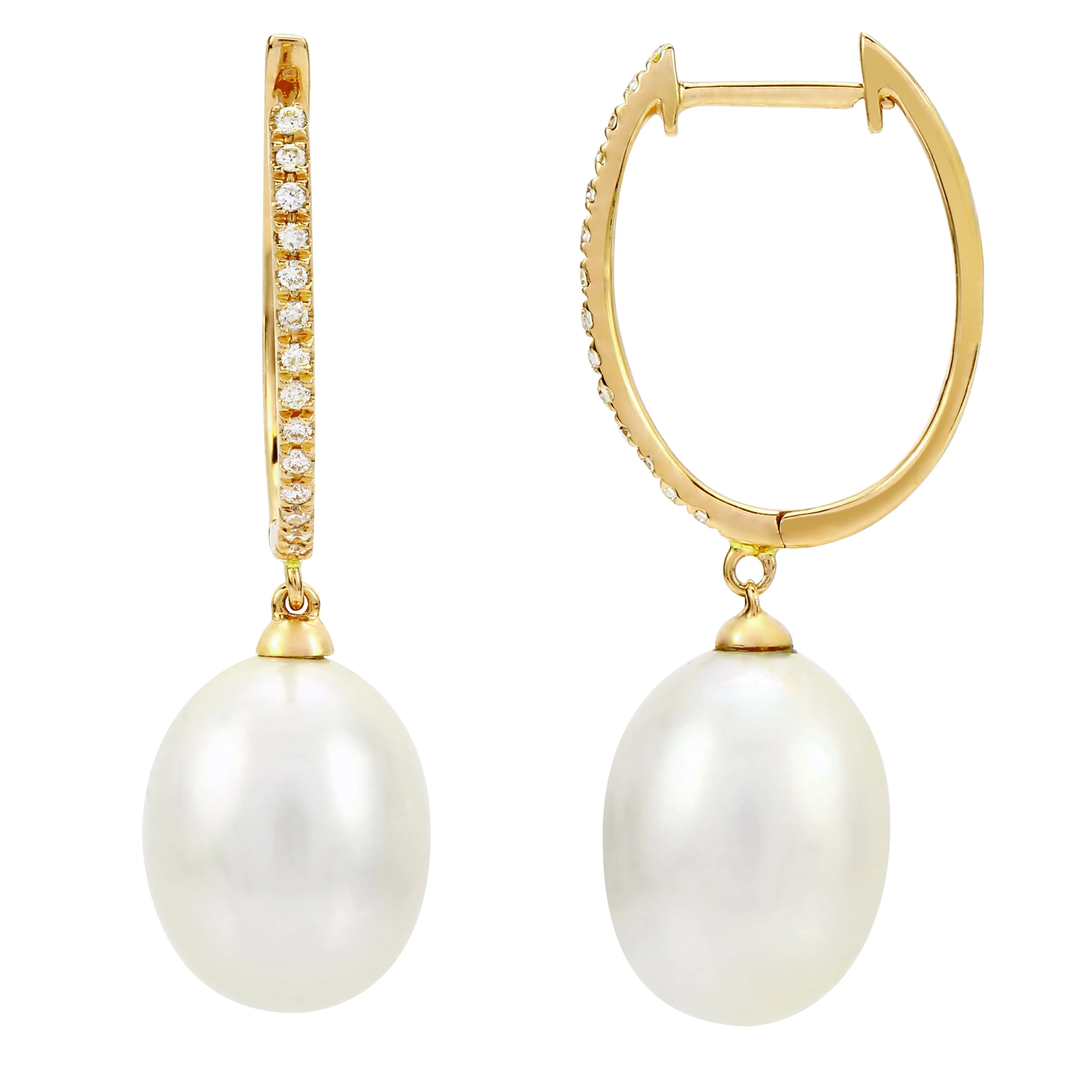 Pearl Dangle Oval Huggies