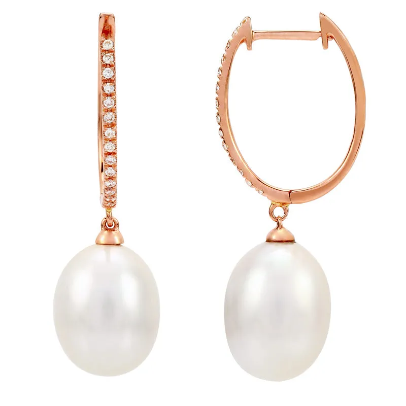 Pearl Dangle Oval Huggies