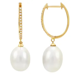 Pearl Dangle Oval Huggies
