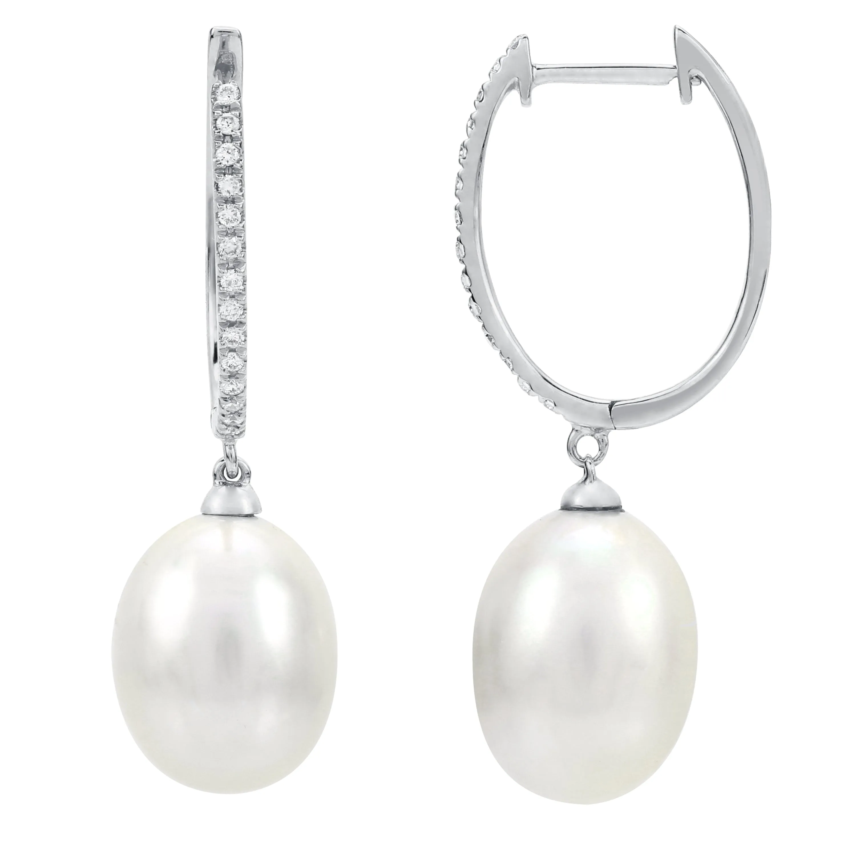 Pearl Dangle Oval Huggies