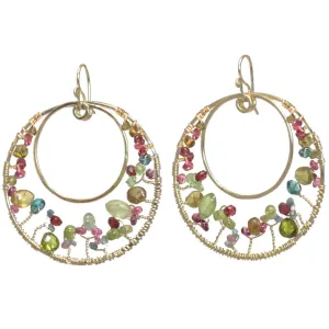 Peridot Ruby and Mandarin Garnet Earrings B120 by Calico Juno Designs, Bonnie Riconda