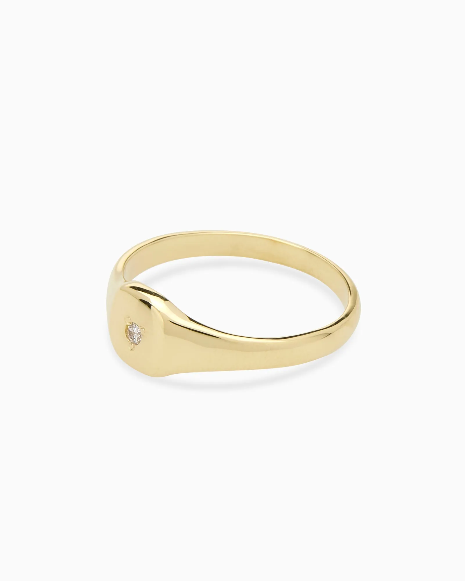 Petite Square Birthstone Signet | Solid Gold
