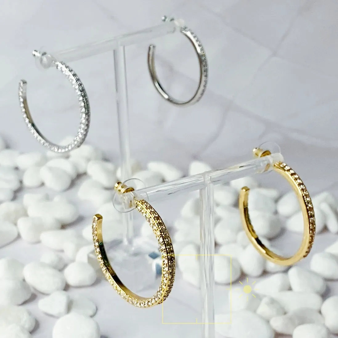 Plain Or Shine Reversible Hoop Earrings