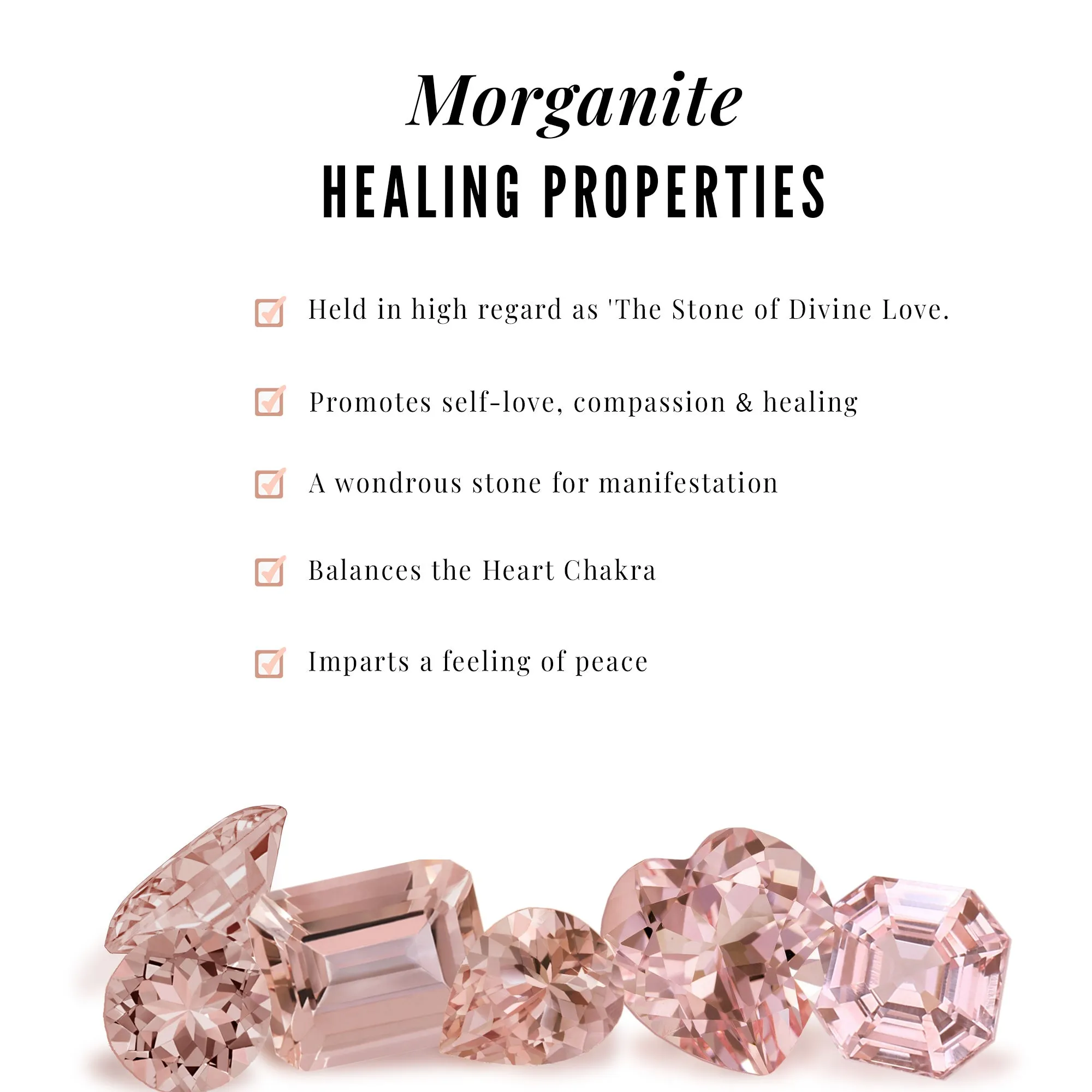 Real Morganite Wedding Ring Set with Moissanite Halo