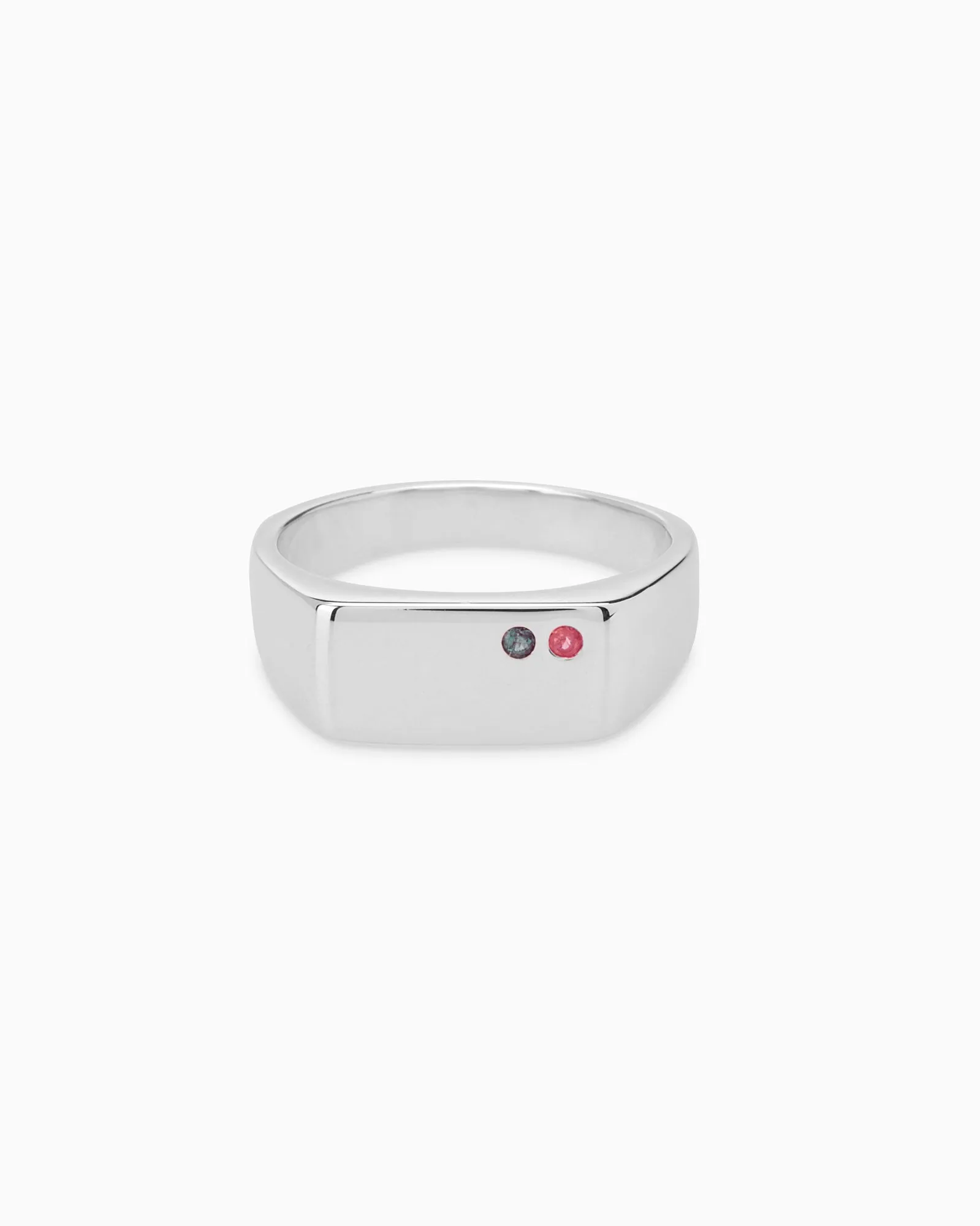 Rectangle Stone Signet Ring | Silver