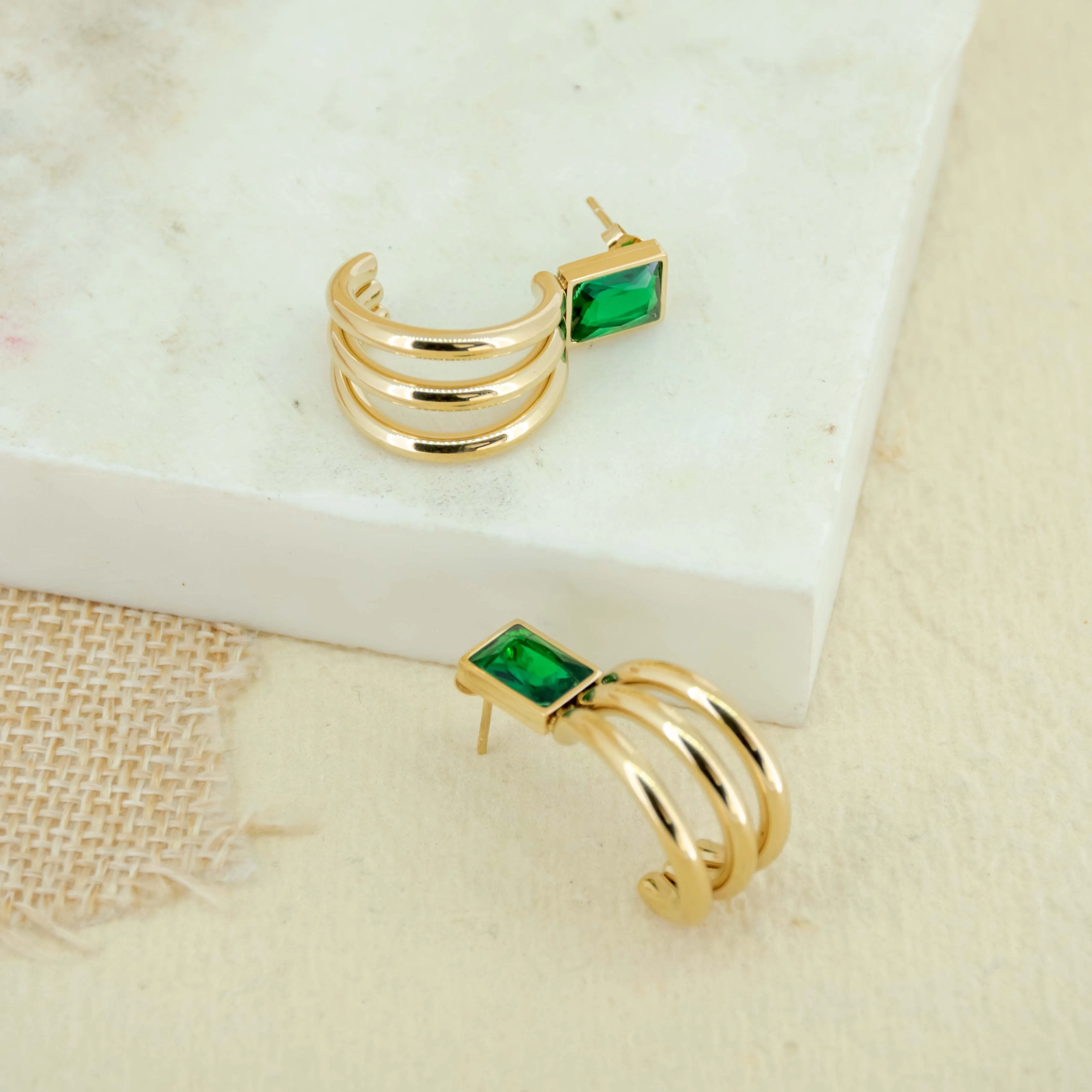 Rectangular Triple Earrings