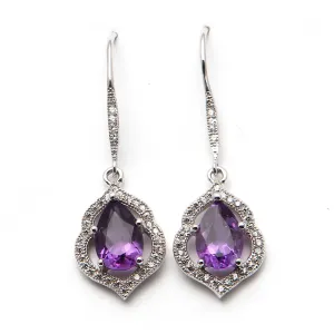Regal amethyst dropper earrings