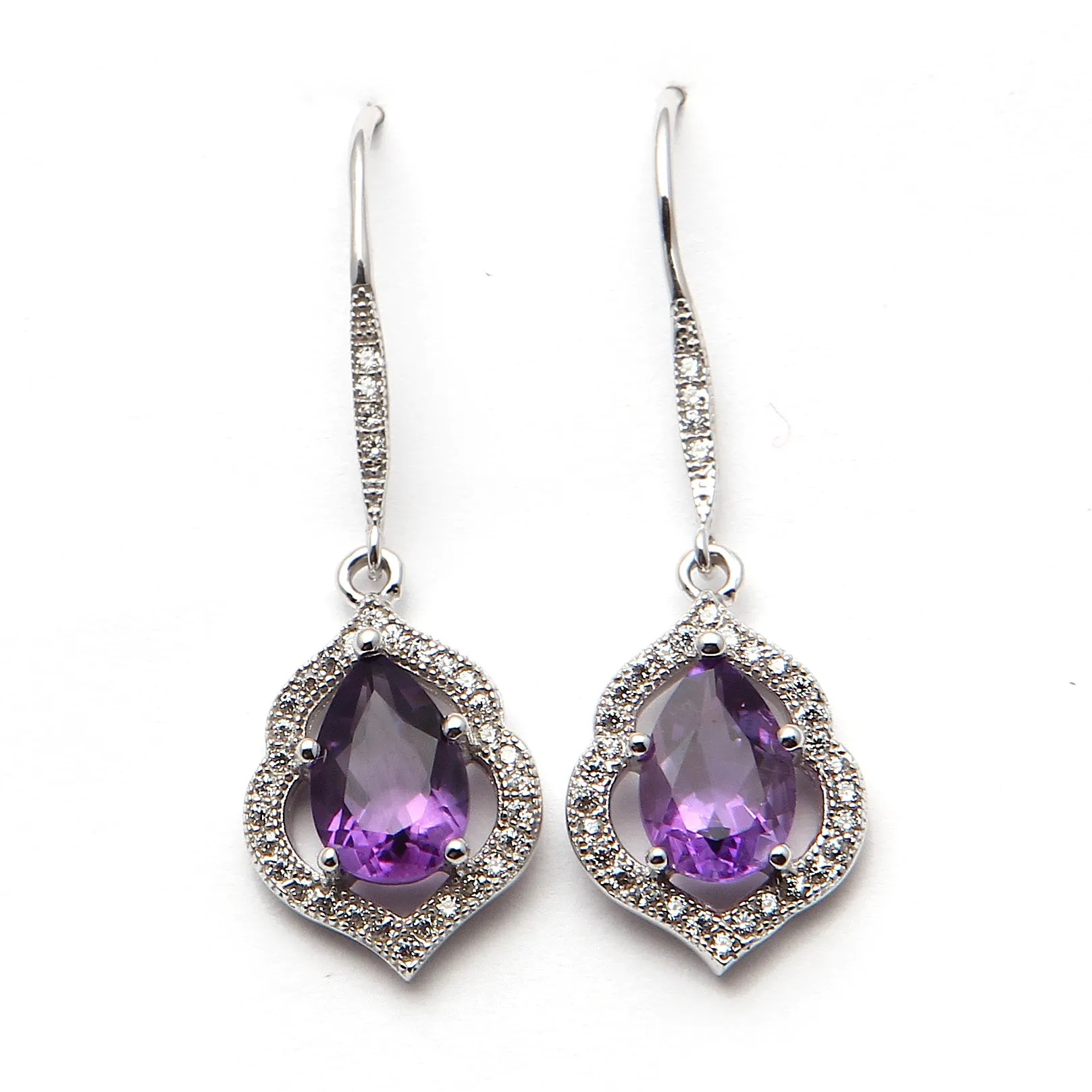 Regal amethyst dropper earrings