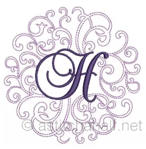 Regal Curls Monogram Letters H