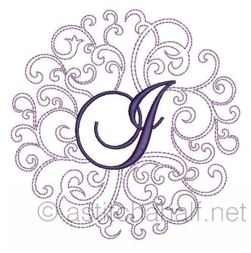 Regal Curls Monogram Letters I