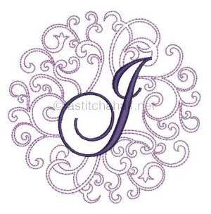 Regal Curls Monogram Letters J