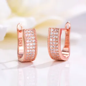Rose Gold Radiance 925 Sterling Silver Hoop Earrings