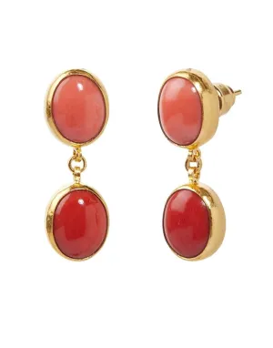 Rune Coral Drop Earrings