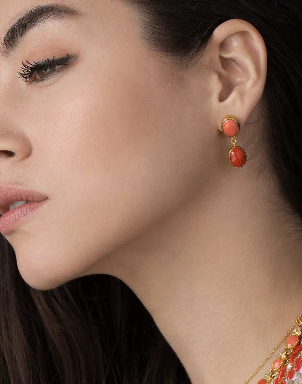 Rune Coral Drop Earrings