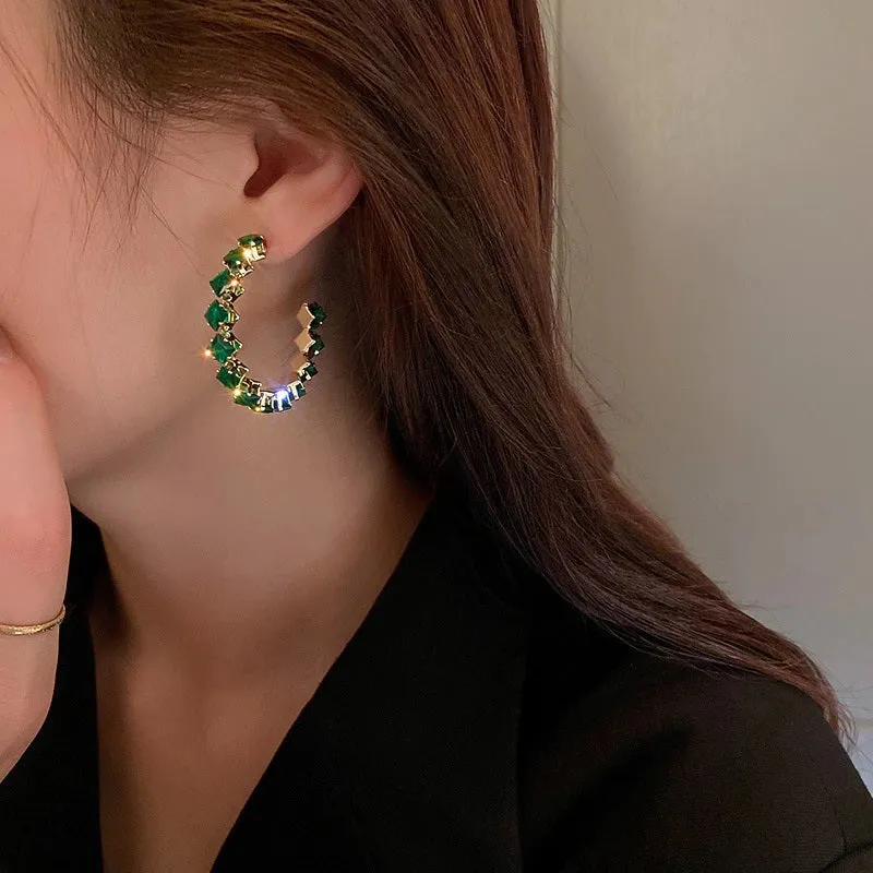 Shimmer and Shine Zircon Adorned Hoop Earrings