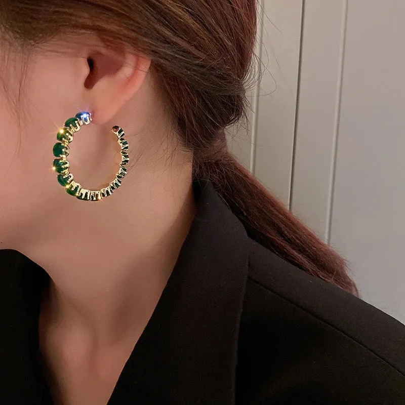 Shimmer and Shine Zircon Adorned Hoop Earrings