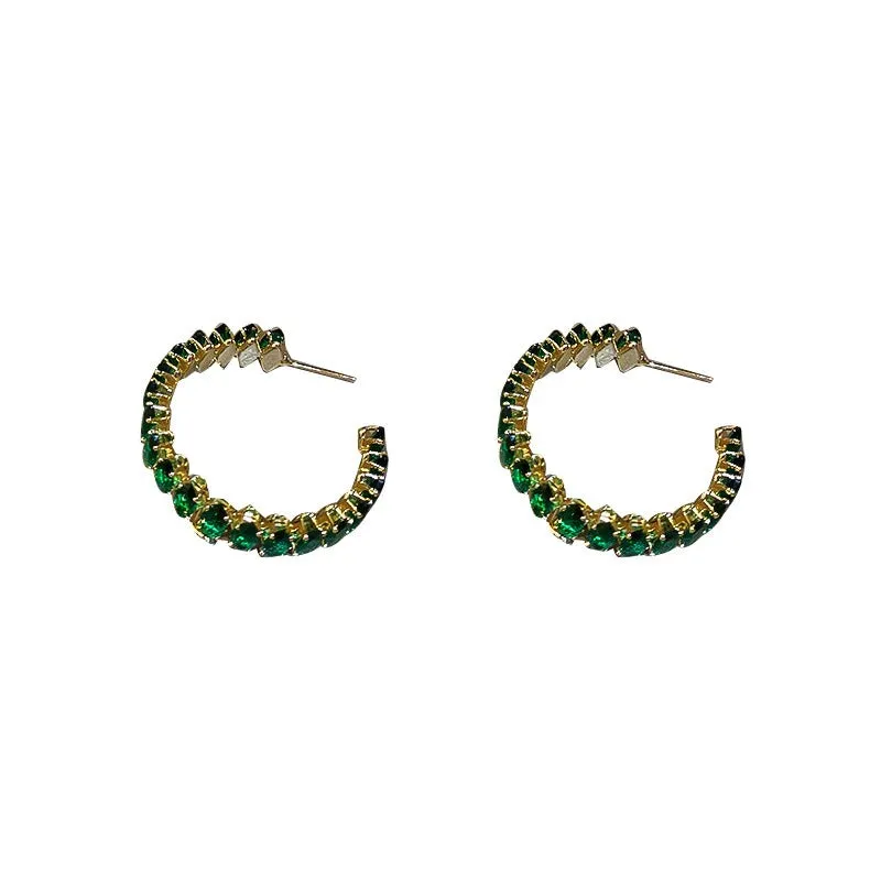 Shimmer and Shine Zircon Adorned Hoop Earrings