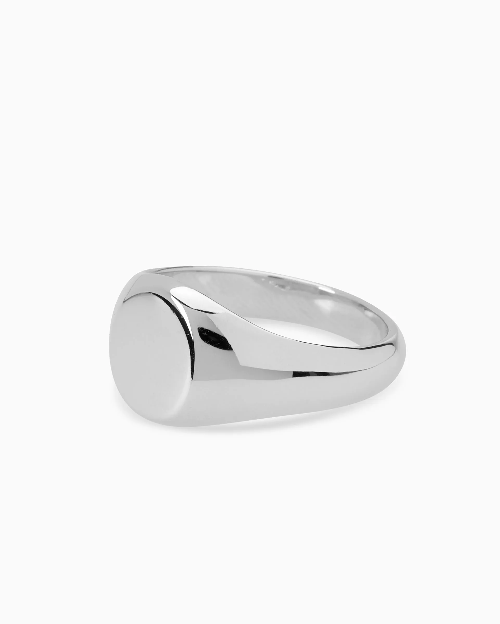 Signature Petite Signet Ring | White Gold