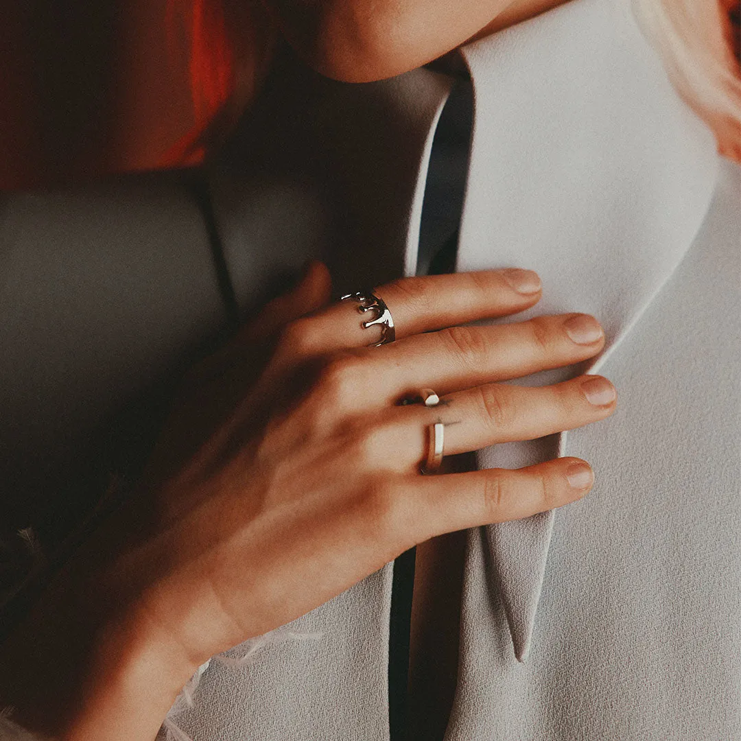 Silver Molten Ring