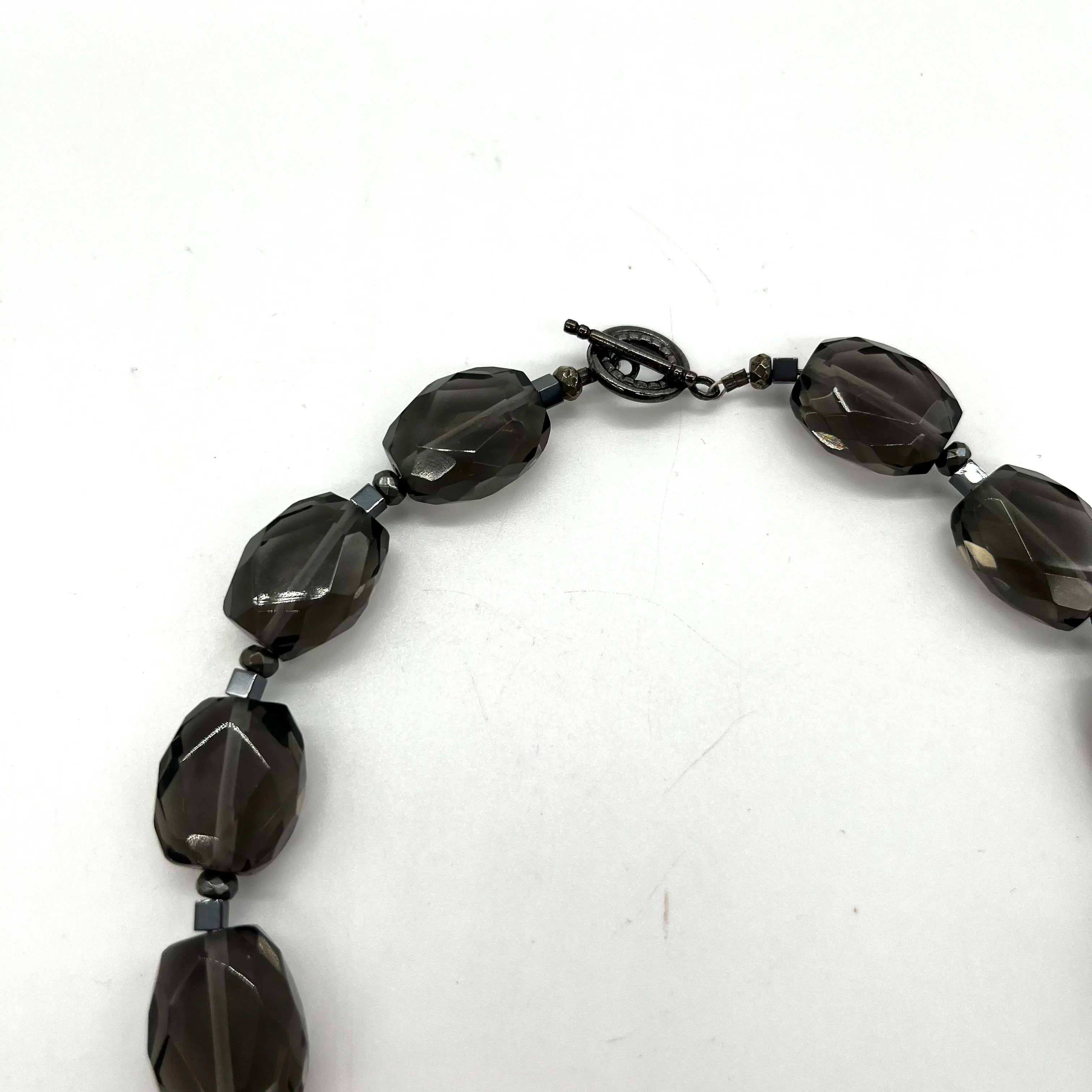 Smokey Quartz and Coral Bead Necklace