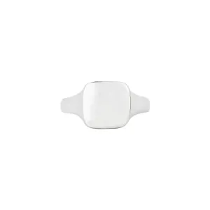 Square Smooth Signet Ring - Silver
