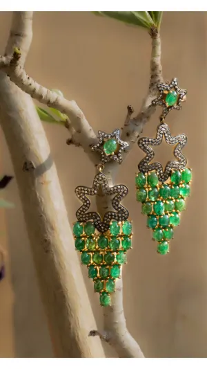 Star Emerald Earrings