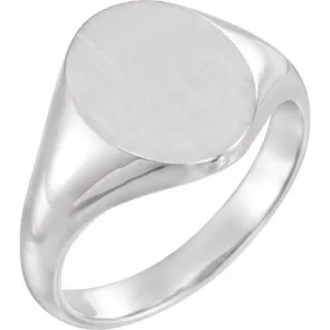 Sterling Silver 10x8 mm Oval Signet Ring