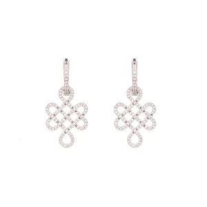 Sterling Silver Dangle Classic Earrings "Ulzii" Collection for Women & Girls