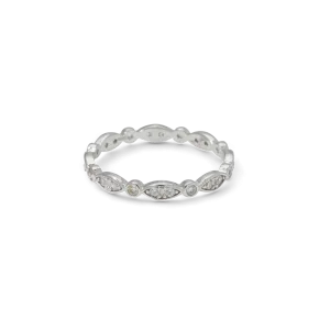 Sterling Silver Marquis and Dot Band