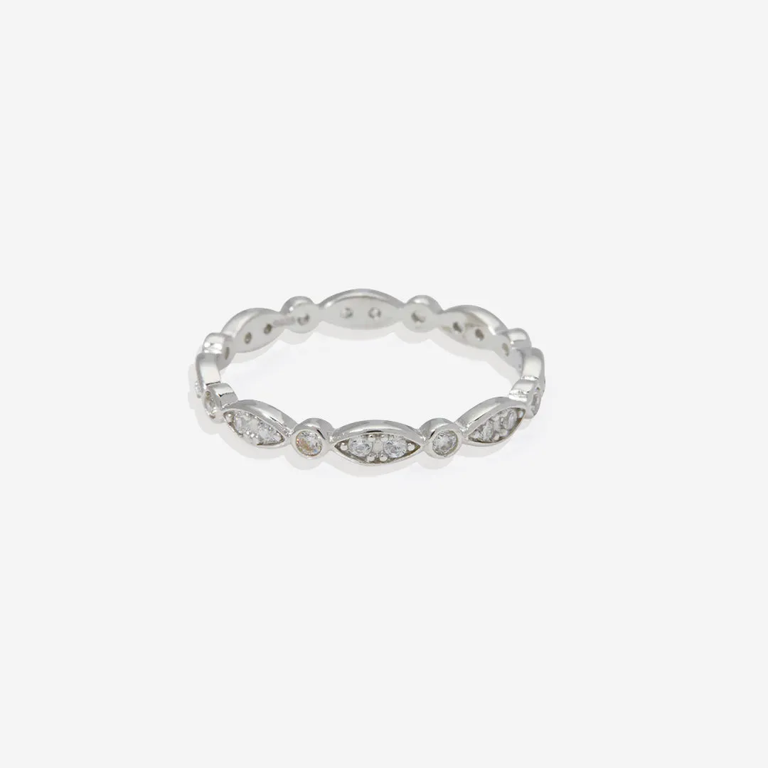 Sterling Silver Marquis and Dot Band
