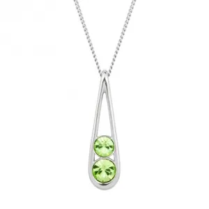 Sterling Silver Teardrop Peridot Crystals Pendant P5100G