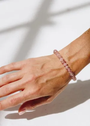 Strawberry Quartz Facetted Button Bracelet