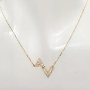 Studded Volt Necklace 18K Yellow/Rose/White Gold
