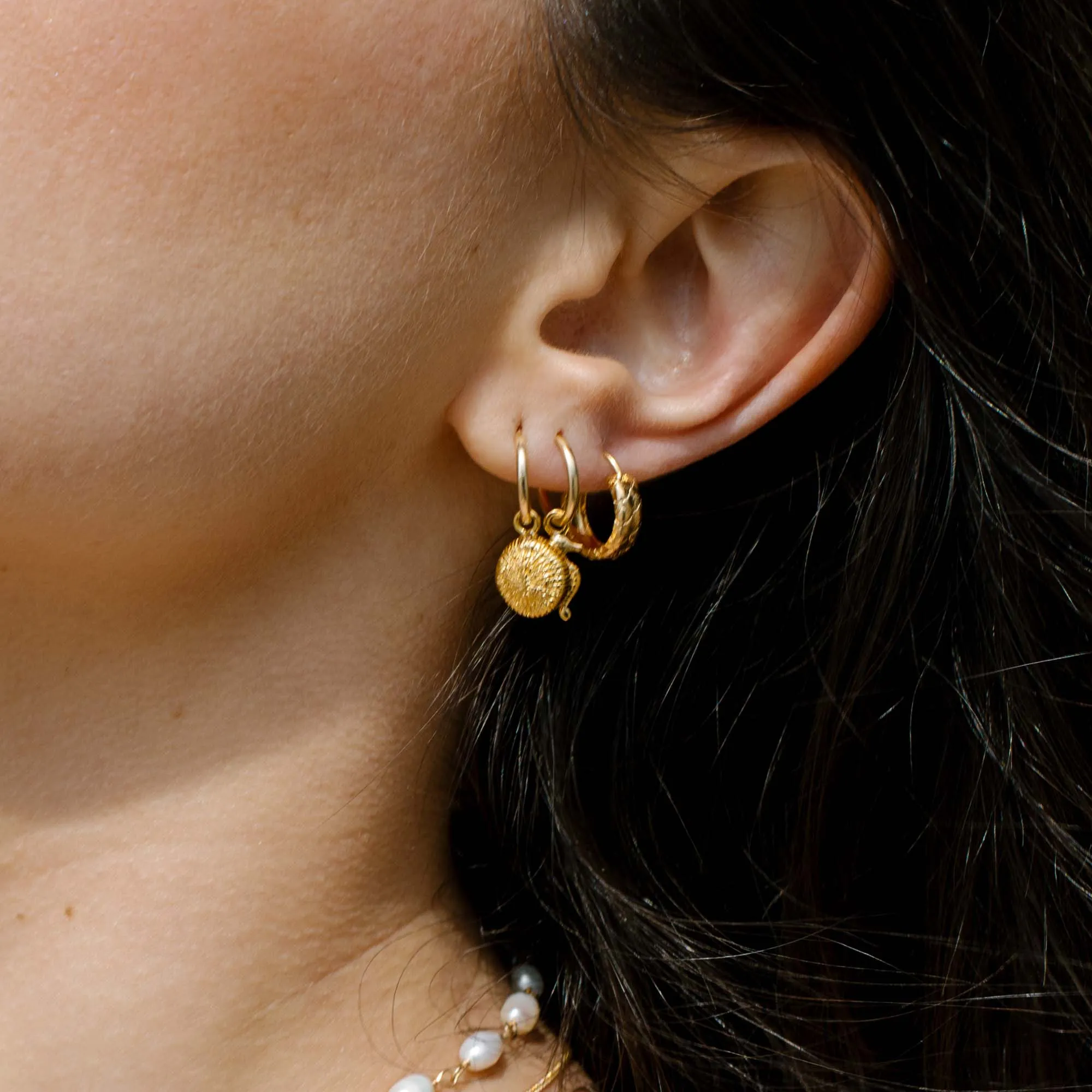 Sunshine Coral pendant earring gold filled