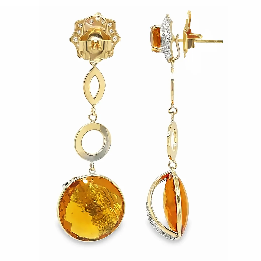 SW Sunflower Diamond Gemstone Earrings (More colors available)