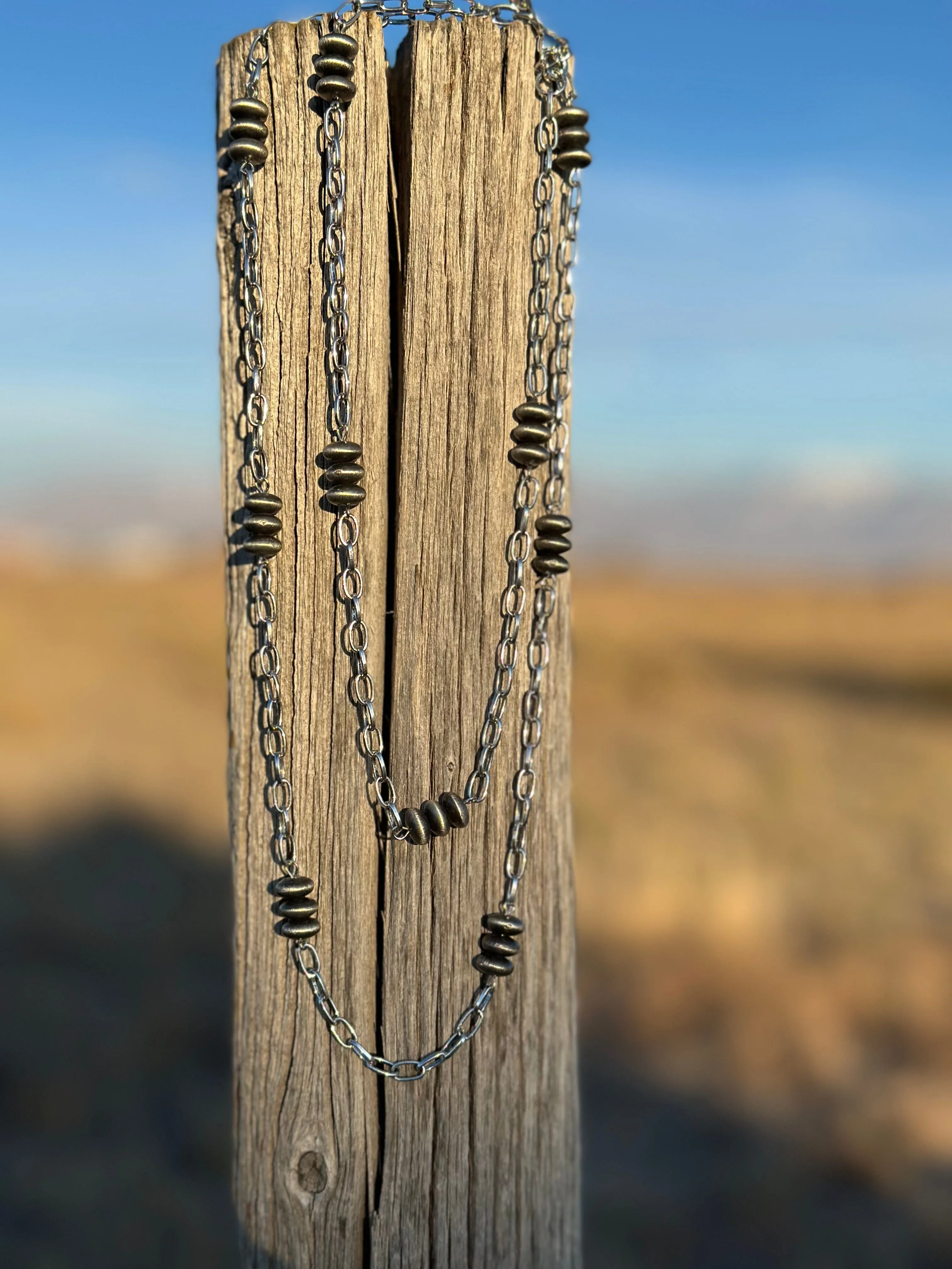 The Silver Linked Navajo Pearl Necklace