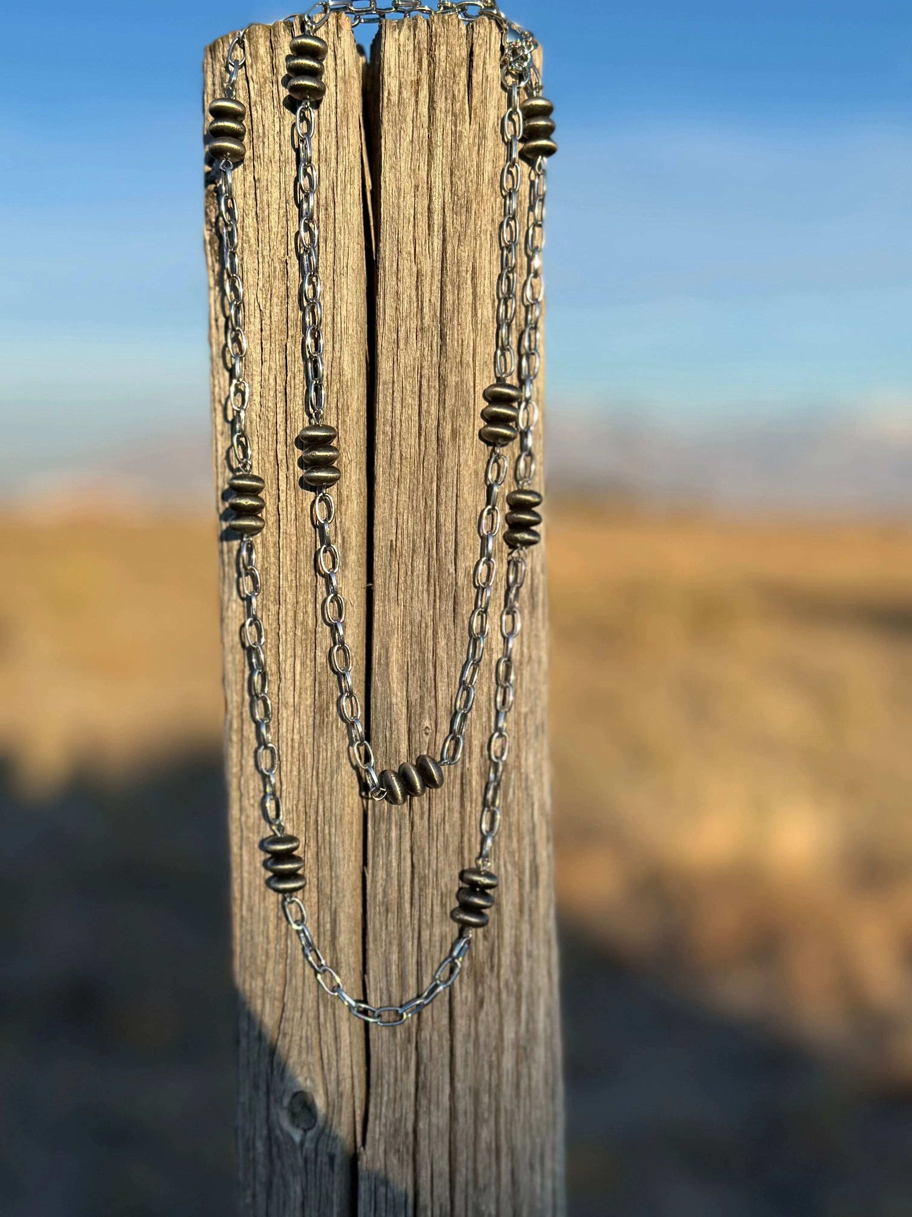 The Silver Linked Navajo Pearl Necklace
