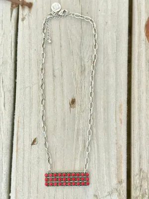 The Texa Holiday Red Bar Necklace
