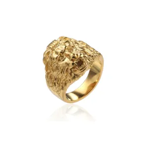 TINY LION HEAD SIGNET RING