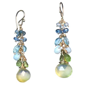 Topaz Peridot and Prehnite Earrings P234 by Calico Juno Designs, Bonnie Riconda