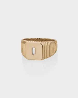 Traction Diamond Signet Ring