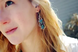 Turquoise and Coral Earrings From Kathmandu