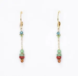 Turquoise and Coral Earrings