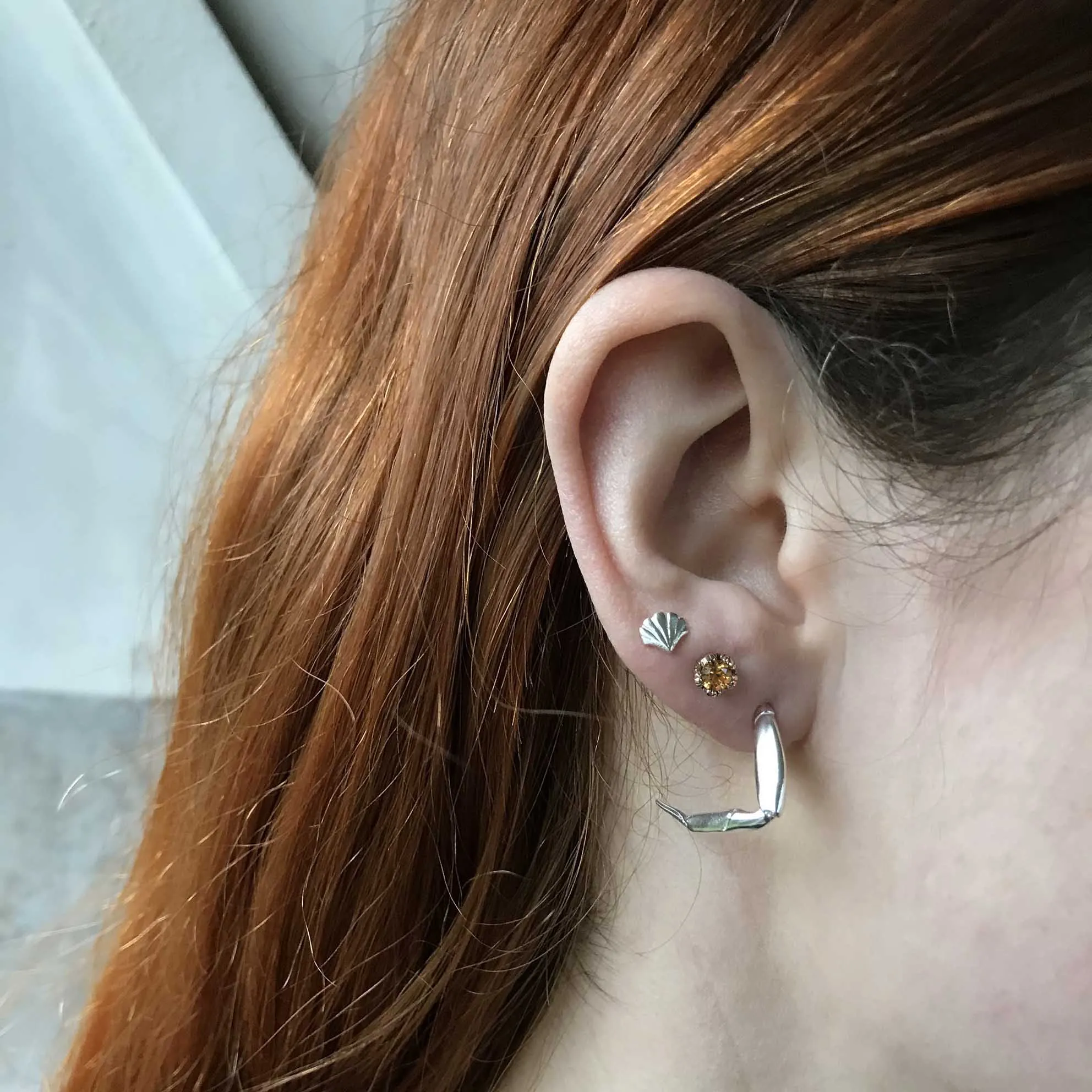 Villa Spessartite Garnet Stud Earrings