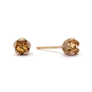Villa Spessartite Garnet Stud Earrings